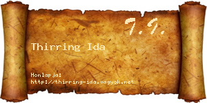 Thirring Ida névjegykártya