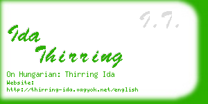 ida thirring business card